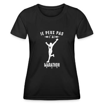 Ich kann nicht Marathonläufer - Frauen Funktions-T-Shirt - Schwarz - Vorne - AI Model Female 172 light (172cm)