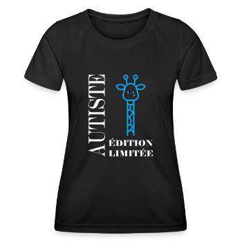 sensibilisation à l'autisme autiste - T-shirt sport Femme - noir - Devant - AI Model Female 172 light (172cm)
