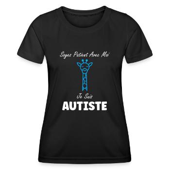 sensibilisation à l'autisme autiste - T-shirt sport Femme - noir - Devant - AI Model Female 172 light (172cm)