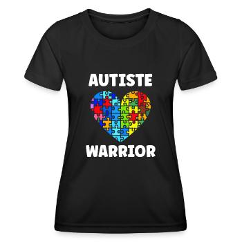 sensibilisation a l'autisme autiste - T-shirt sport Femme - noir - Devant - AI Model Female 172 light (172cm)