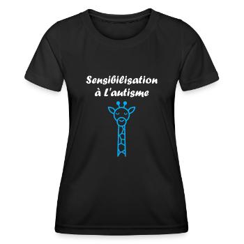 sensibilisation à l'autisme autiste - T-shirt sport Femme - noir - Devant - AI Model Female 172 light (172cm)