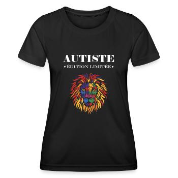sensibilisation a l'autisme autiste - T-shirt sport Femme - noir - Devant - AI Model Female 172 light (172cm)