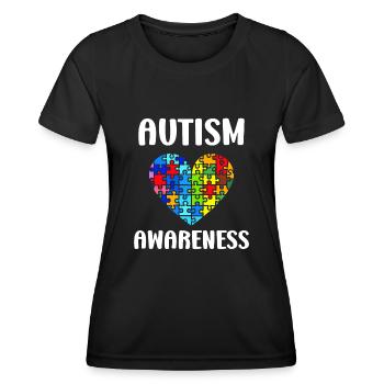 sensibilisation a l'autisme autiste - T-shirt sport Femme - noir - Devant - AI Model Female 172 light (172cm)