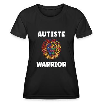 sensibilisation a l'autisme autiste - T-shirt sport Femme - noir - Devant - AI Model Female 172 light (172cm)