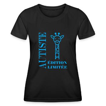 sensibilisation à l'autisme autiste - T-shirt sport Femme - noir - Devant - AI Model Female 172 light (172cm)