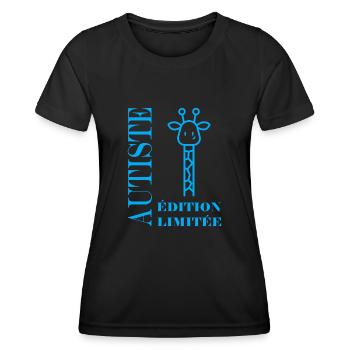 sensibilisation à l'autisme autiste - T-shirt sport Femme - noir - Devant - AI Model Female 172 light (172cm)