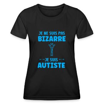 sensibilisation à l'autisme autiste - T-shirt sport Femme - noir - Devant - AI Model Female 172 light (172cm)