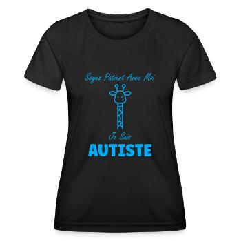 sensibilisation à l'autisme autiste - T-shirt sport Femme - noir - Devant - AI Model Female 172 light (172cm)