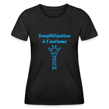 sensibilisation à l'autisme autiste - T-shirt sport Femme - noir - Devant - AI Model Female 172 light (172cm)