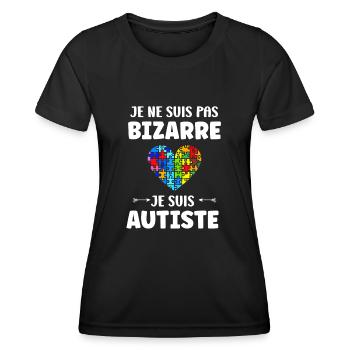 sensibilisation a l'autisme autiste - T-shirt sport Femme - noir - Devant - AI Model Female 172 light (172cm)