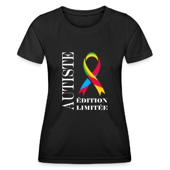 sensibilisation a l'autisme autiste - T-shirt sport Femme - noir - Devant - AI Model Female 172 light (172cm)