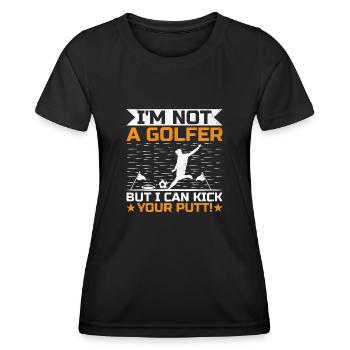 Footgolf Player Foot Golf Playing Footgolfers Foot - Women's Functional T-Shirt - black - Front - AI Model Female 172 light (172cm)