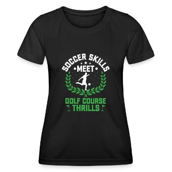 Footgolf Player Foot Golf Playing Footgolfers Foot - Women's Functional T-Shirt - black - Front - AI Model Female 172 light (172cm)