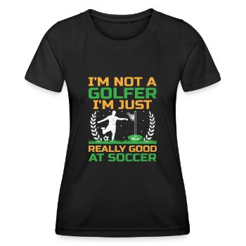 Footgolf Player Foot Golf Playing Footgolfers Foot - Women's Functional T-Shirt - black - Front - AI Model Female 172 light (172cm)