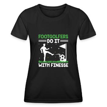 Footgolf Player Foot Golf Playing Footgolfers Foot - Women's Functional T-Shirt - black - Front - AI Model Female 172 light (172cm)