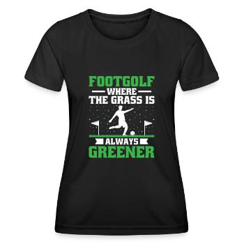 Footgolf Player Foot Golf Playing Footgolfers Foot - Women's Functional T-Shirt - black - Front - AI Model Female 172 light (172cm)
