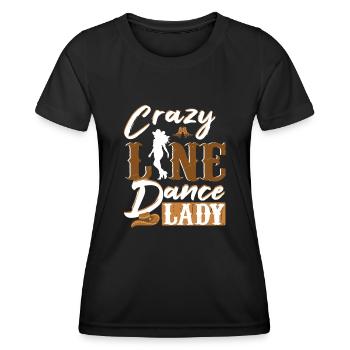 Linedance Crazy Line Dance Lady Cowboyhut - Frauen Funktions-T-Shirt - Schwarz - Vorne - AI Model Female 172 light (172cm)