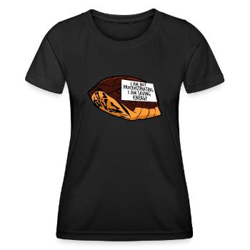 Tortue procrastinante Procrastinateurs - T-shirt sport Femme - noir - Devant - AI Model Female 172 light (172cm)