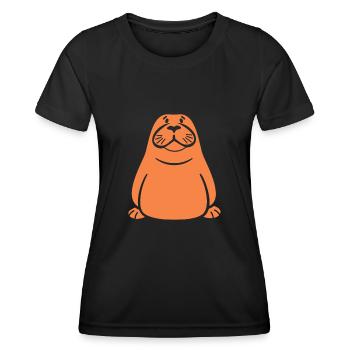 Walross - Frauen Funktions-T-Shirt - Schwarz - Vorne - AI Model Female 172 light (172cm)