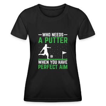 Footgolf Player Foot Golf Playing Footgolfers Foot - Women's Functional T-Shirt - black - Front - AI Model Female 172 light (172cm)