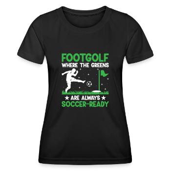 Footgolf Player Foot Golf Playing Footgolfers Foot - Women's Functional T-Shirt - black - Front - AI Model Female 172 light (172cm)