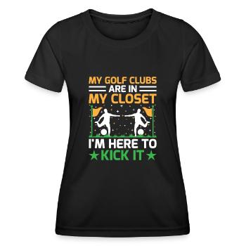 Footgolf Player Foot Golf Playing Footgolfers Foot - Women's Functional T-Shirt - black - Front - AI Model Female 172 light (172cm)