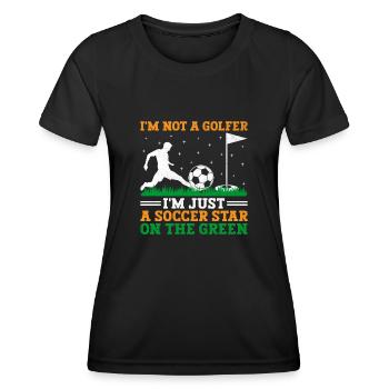 Footgolf Player Foot Golf Playing Footgolfers Foot - Women's Functional T-Shirt - black - Front - AI Model Female 172 light (172cm)