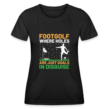 Footgolf Player Foot Golf Playing Footgolfers Foot - Women's Functional T-Shirt - black - Front - AI Model Female 172 light (172cm)