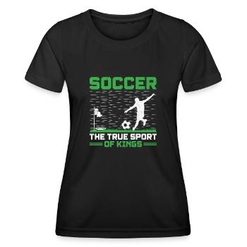Footgolf Player Foot Golf Playing Footgolfers Foot - Women's Functional T-Shirt - black - Front - AI Model Female 172 light (172cm)