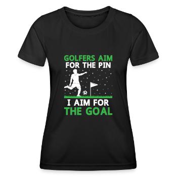 Footgolf Player Foot Golf Playing Footgolfers Foot - Women's Functional T-Shirt - black - Front - AI Model Female 172 light (172cm)