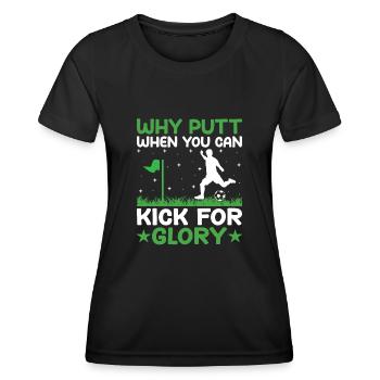 Footgolf Player Foot Golf Playing Footgolfers Foot - Women's Functional T-Shirt - black - Front - AI Model Female 172 light (172cm)