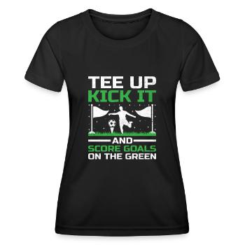 Footgolf Player Foot Golf Playing Footgolfers Foot - Women's Functional T-Shirt - black - Front - AI Model Female 172 light (172cm)