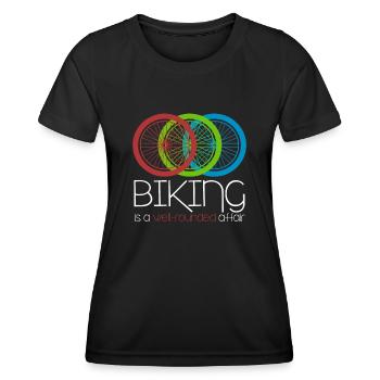 Mountain Bike Biking MTB Downhill - Frauen Funktions-T-Shirt - Schwarz - Vorne - AI Model Female 172 light (172cm)