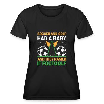 Footgolf Player Foot Golf Playing Footgolfers Foot - Women's Functional T-Shirt - black - Front - AI Model Female 172 light (172cm)