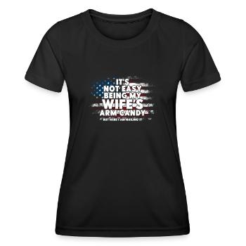CE N’EST PAS FACILE D’ÊTRE LE BONBON DU BRAS DE MA FEMME - T-shirt sport Femme - noir - Devant - AI Model Female 172 light (172cm)