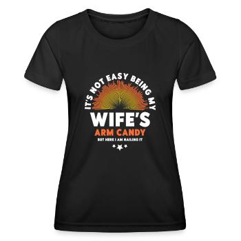 Ce n’est pas facile d’être le bonbon du bras de ma femme - T-shirt sport Femme - noir - Devant - AI Model Female 172 light (172cm)