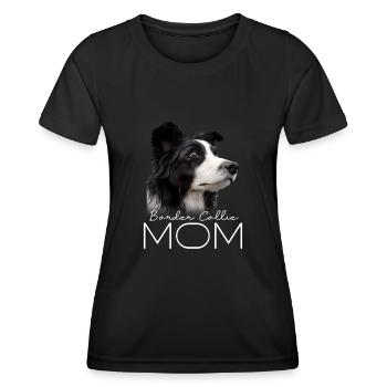 Border Collie Mama - Frauen Funktions-T-Shirt - Schwarz - Vorne - AI Model Female 172 light (172cm)