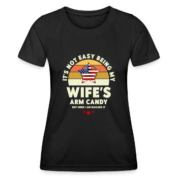 Ce n’est pas facile d’être le bonbon du bras de ma femme - T-shirt sport Femme - noir - Devant - AI Model Female 172 light (172cm)