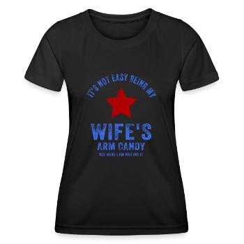 Ce n’est pas facile d’être le bonbon du bras de ma femme - T-shirt sport Femme - noir - Devant - AI Model Female 172 light (172cm)
