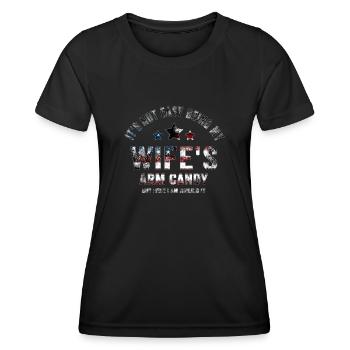 ES IST NICHT EINFACH, DAS ARMBONBON MEINER FRAU ZU SEIN - Frauen Funktions-T-Shirt - Schwarz - Vorne - AI Model Female 172 light (172cm)