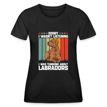 Fuchsroter Labrador Retriever Fox Red Labrador - Frauen Funktions-T-Shirt - Schwarz - Vorne - AI Model Female 172 light (172cm)
