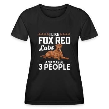 Fuchsroter Labrador Retriever Fox Red Labrador - Frauen Funktions-T-Shirt - Schwarz - Vorne - AI Model Female 172 light (172cm)