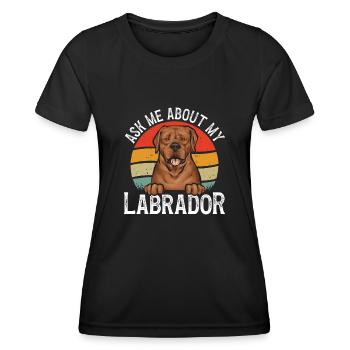 Fuchsroter Labrador Retriever Fox Red Labrador - Frauen Funktions-T-Shirt - Schwarz - Vorne - AI Model Female 172 light (172cm)