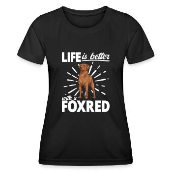 Fuchsroter Labrador Retriever Fox Red Labrador - Frauen Funktions-T-Shirt - Schwarz - Vorne - AI Model Female 172 light (172cm)