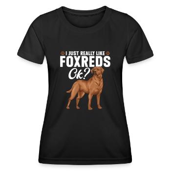 Fuchsroter Labrador Retriever Fox Red Labrador - Frauen Funktions-T-Shirt - Schwarz - Vorne - AI Model Female 172 light (172cm)