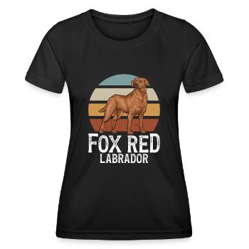 Fuchsroter Labrador Retriever Fox Red Labrador - Frauen Funktions-T-Shirt - Schwarz - Vorne - AI Model Female 172 light (172cm)