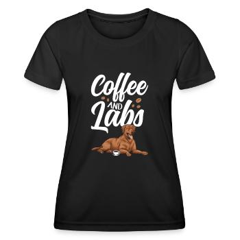 Fuchsroter Labrador Retriever Fox Red Labrador - Frauen Funktions-T-Shirt - Schwarz - Vorne - AI Model Female 172 light (172cm)