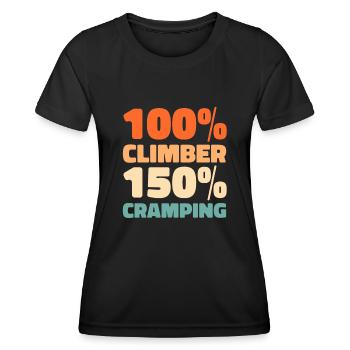 Klettern Kletterer - Frauen Funktions-T-Shirt - Schwarz - Vorne - AI Model Female 172 light (172cm)