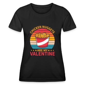 Chicken Nuggets Are My Valentine Design - Women's Functional T-Shirt - black - Front - AI Model Female 172 light (172cm)