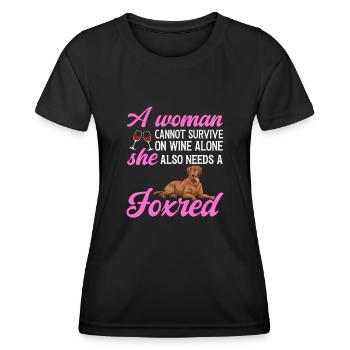 Fuchsroter Labrador Retriever Fox Red Labrador - Frauen Funktions-T-Shirt - Schwarz - Vorne - AI Model Female 172 light (172cm)